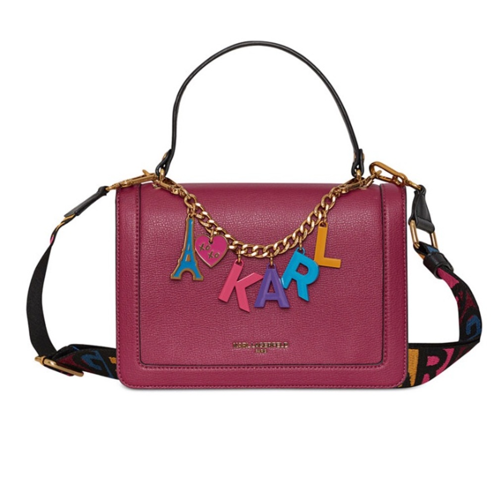 Karl Lagerfeld Paris Simone Crossbody in Red Plum